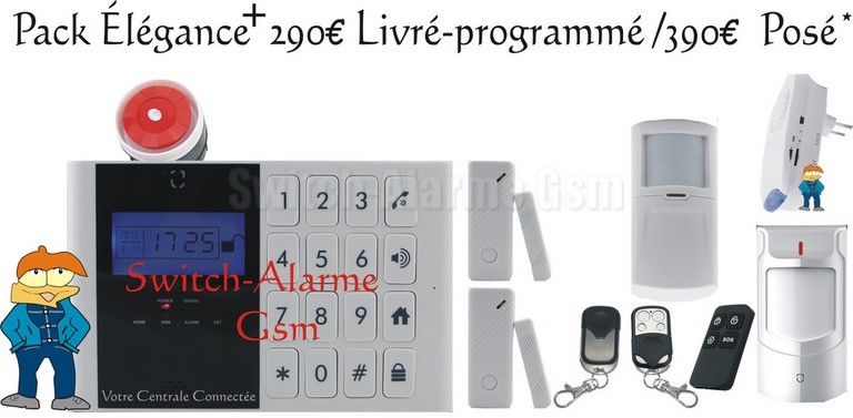 Pack Elégance+ Détection intrusion 290€ Livré-Programmé-Garantie